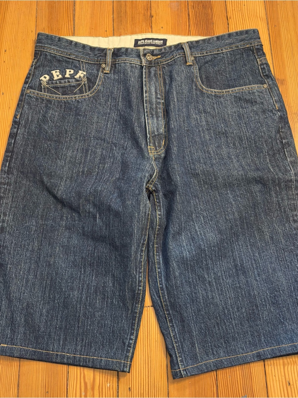 Pepe Jeans London Baggy Embroidered Denim Shorts